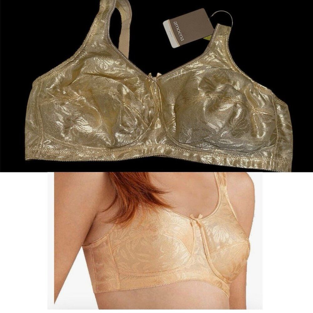 NWT Amoena Post Surgery Mastectomy Bra Ella Non-wired Bra 40C Pearl Beige